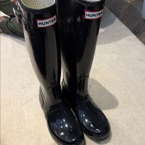 Hunter Glossy Black Rain Boots